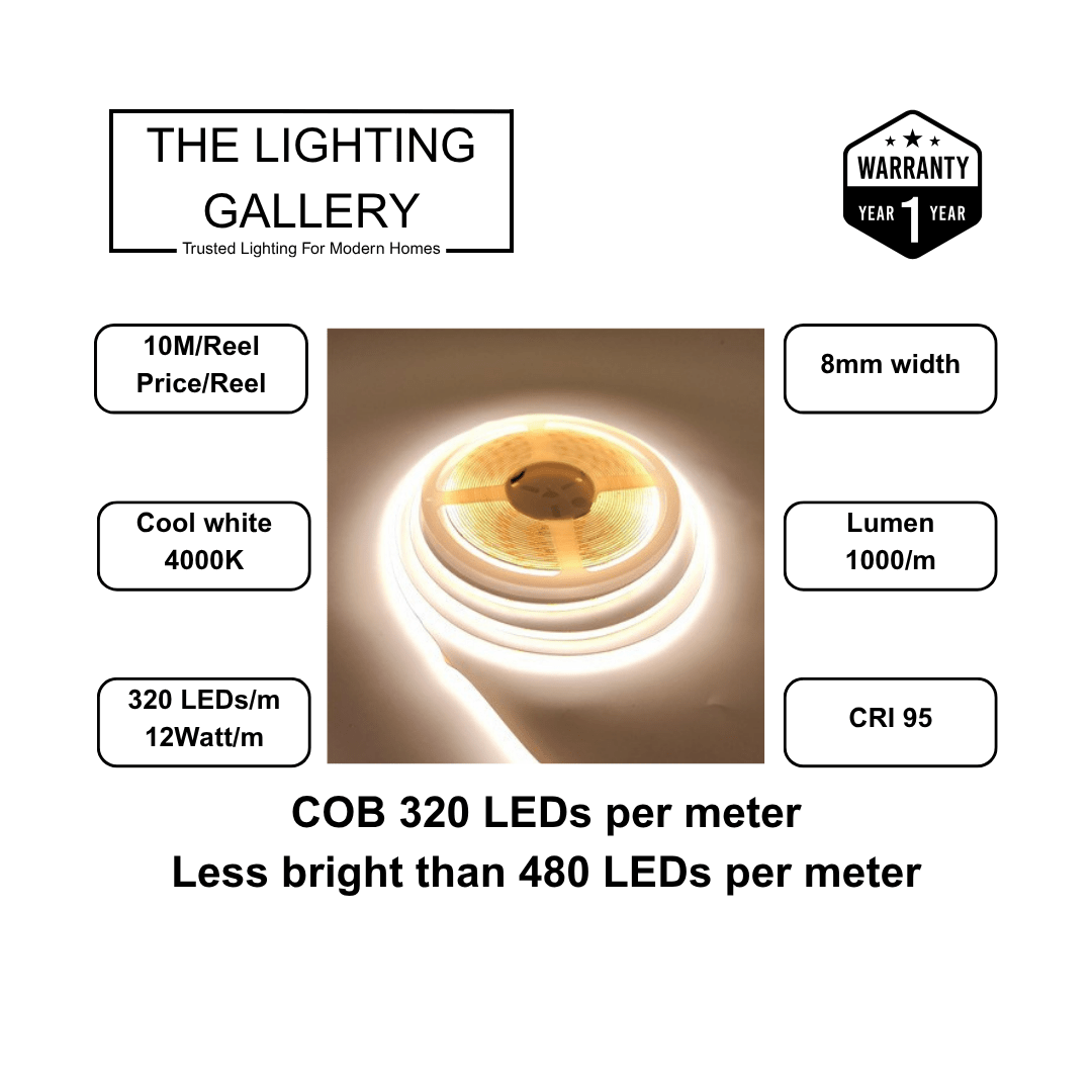 24V COB LED Strip Light 8mm for cove lighting
