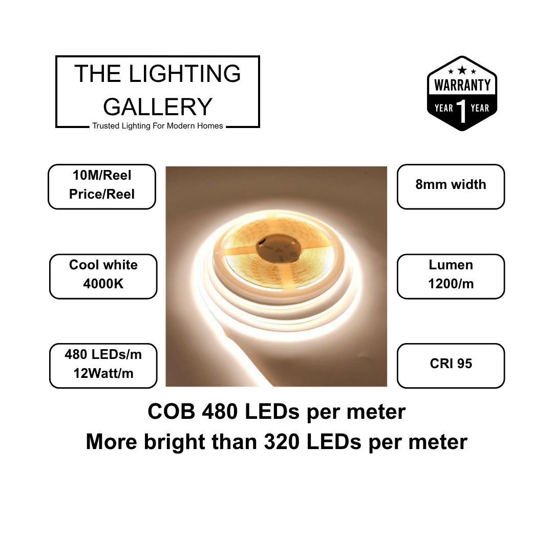 24V COB LED Strip Light 8mm for cove lighting