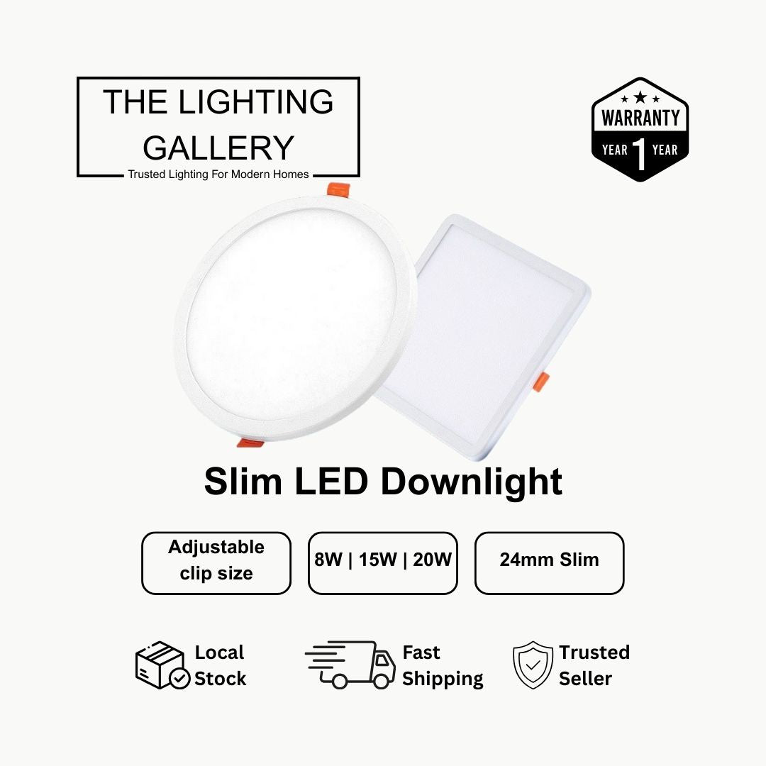 Recessed LED Downlight Slim Square Round 8W 15W 20W Singapore