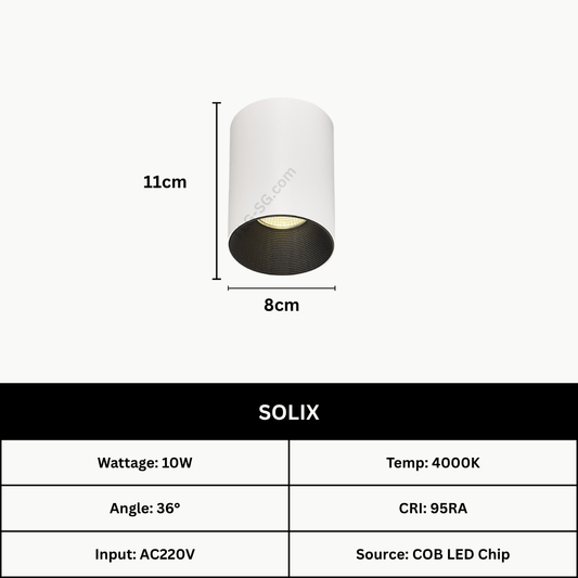 SOLIX 10W Surface Mount LED Spotlight - THE LIGHTING GALLERY