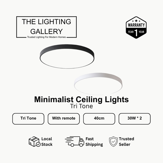 Minimalist Ceiling Lights 30W Tri Tone with remote