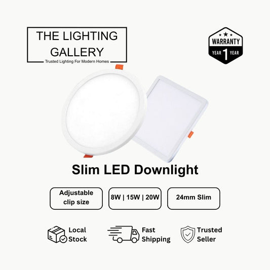 Recessed LED Downlight Slim Square Round 8W 15W 20W Singapore