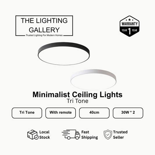 Minimalist Ceiling Lights 30W Tri Tone with remote - THE LIGHTING GALLERY